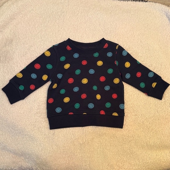 Joe Fresh - Unisex Smiley Faces Crewneck - Size 3-6 Months - Picture 1 of 3
